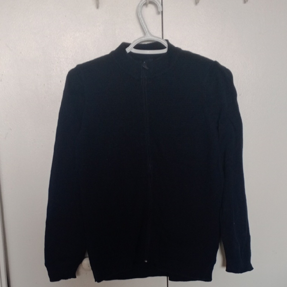 Kids' Black Zip-Up Sweater